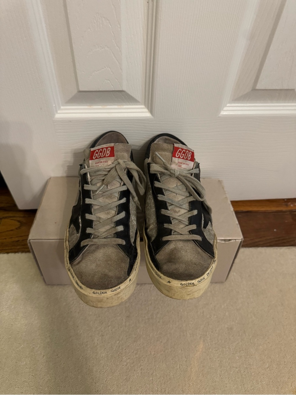 Golden Goose Women's Black & Gray suede Hi-Star Sneakers